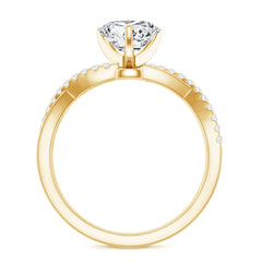 Criss Cross Lab Grown Diamond Heart Engagement Ring