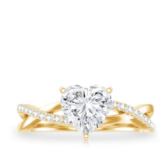 Criss Cross Lab Grown Diamond Heart Engagement Ring
