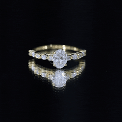 6X8 MM Oval Cut Lab Diamond Solitaire Engagement Ring