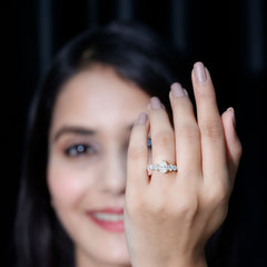 Certified Diamond Teardrop Engagement Ring with Sides Stones