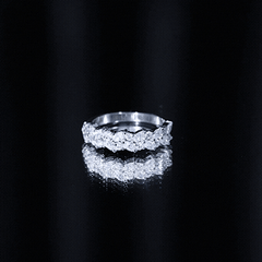 Certified Lab Grown Diamond Cluster Half Eternity Band for Women
