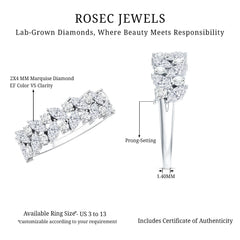 Certified Lab Grown Diamond Cluster Half Eternity Band for Women