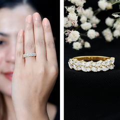 Certified Lab Grown Diamond Cluster Half Eternity Band for Women