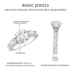 Lab Grown Diamond Vintage Style Engagement Ring