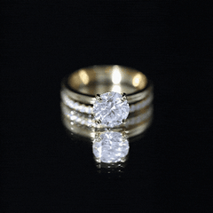 Certified 8 MM Lab Grown Diamond Solitaire Wedding Ring Set