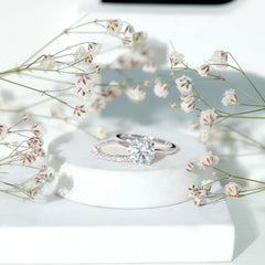 Certified 8 MM Lab Grown Diamond Solitaire Wedding Ring Set