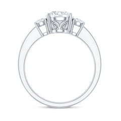 3 Stone Lab Grown Diamond Engagement Ring for Women
