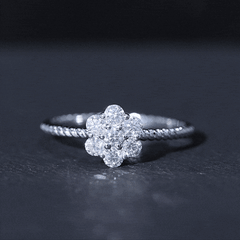 Lab Created Diamond Flower Engagement Ring for Her