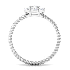Lab Created Diamond Flower Engagement Ring for Her