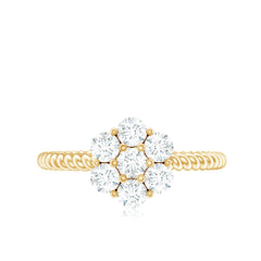 Lab Created Diamond Flower Engagement Ring for Her