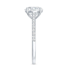 Solitaire Lab Grown Diamond Ring with Side Stones for Women