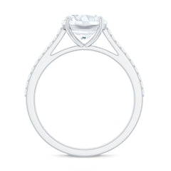 Solitaire Lab Grown Diamond Ring with Side Stones for Women