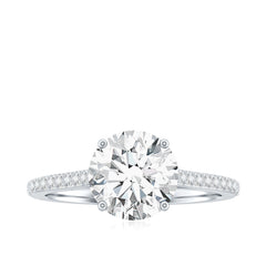 Solitaire Lab Grown Diamond Ring with Side Stones for Women
