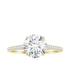 Solitaire Lab Grown Diamond Ring with Side Stones for Women
