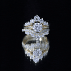Lab Grown Diamond Vintage Bridal Ring Set with 3 Piece