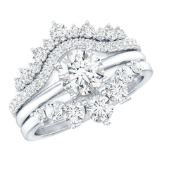 Lab Grown Diamond Vintage Bridal Ring Set with 3 Piece