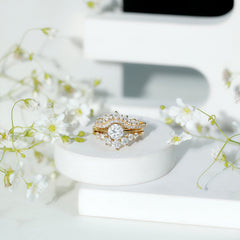 Lab Grown Diamond Vintage Bridal Ring Set with 3 Piece