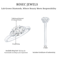 Classic Lab Diamond Circle Engagement Ring With Certificate