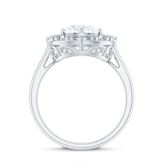 Certified Lab Grown Diamond Beaded Engagement Ring for Women