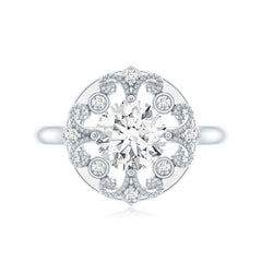 Certified Lab Grown Diamond Beaded Engagement Ring for Women