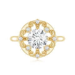 Certified Lab Grown Diamond Beaded Engagement Ring for Women