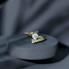 Certified Lab Grown Diamond Bypass Engagement Ring for Women