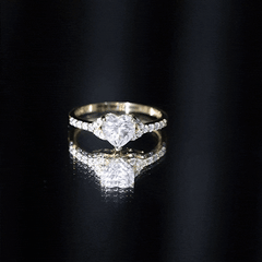 Certified 7mm Diamond Heart Solitaire Ring For Her