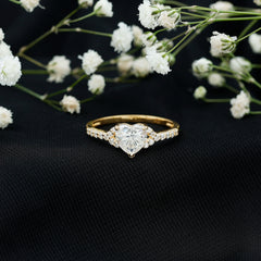 Certified 7mm Diamond Heart Solitaire Ring For Her
