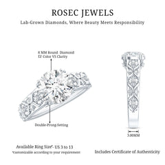 Lab Grown Diamond Antique Looking Engagement Ring