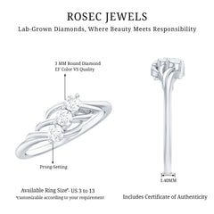 Certified Lab Grown Diamond Three Stone Proposal Ring