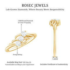 Certified Lab Grown Diamond Three Stone Proposal Ring