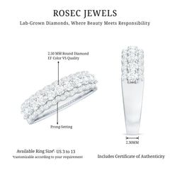 Certified Diamond Half Eternity Anniversary Ring