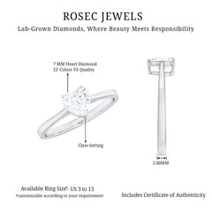 1 Carat Diamond Heart Ring For Women
