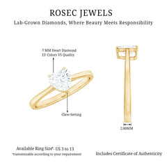 1 Carat Diamond Heart Ring For Women