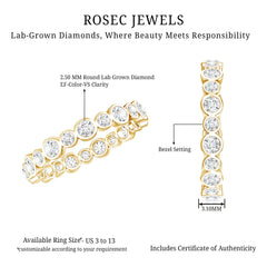 Round Cut Lab Grown Diamond Bezel Set Eternity Band