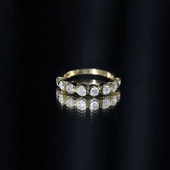Bezel Set Lab Grown Diamond Semi Eternity Ring for Women