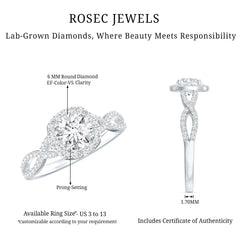 Classic Lab Grown Diamond Criss Cross Engagement Ring