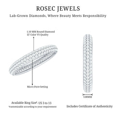 Round Cut Lab Grown Diamond Eternity Wedding Band