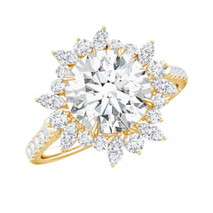 Certified Lab Created Diamond Halo Engagement Ring For Her