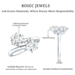 Certified Lab Created Diamond Moi Et Toi Engagement Ring for Women