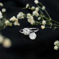 Certified Lab Created Diamond Moi Et Toi Engagement Ring for Women