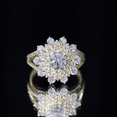 Certified Lab Grown Diamond Flower Engagement Ring for Her