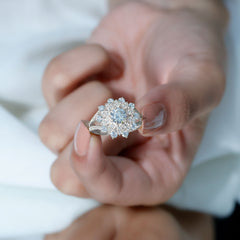 Certified Lab Grown Diamond Flower Engagement Ring for Her