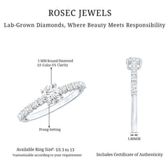 Certified Lab Grown Diamond Simple Solitaire Ring