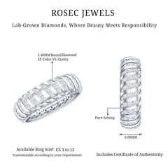 Certified Lab Grown Diamond Wide Wedding Band for Women