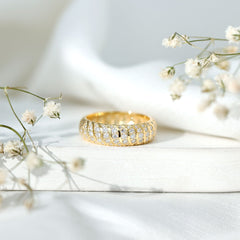 Certified Lab Grown Diamond Wide Wedding Band for Women