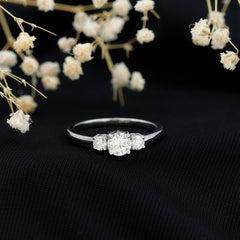 Certified Lab Grown Diamond Three Stone Engagement Ring for Her