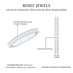 Certified Lab Created Diamond Wedding Bands for Women