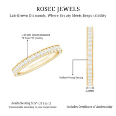 Certified Lab Created Diamond Wedding Bands for Women