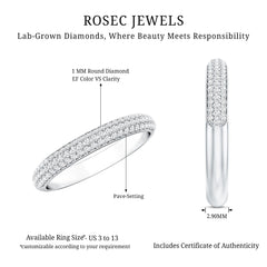 Certified Lab Grown Diamond 3 Row Eternity Ring
